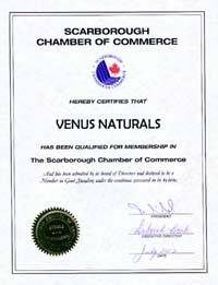 Scarborough Chamber
of Commerce Membership Certificate